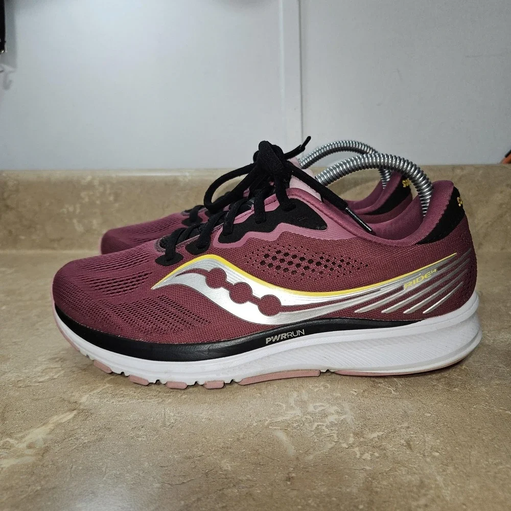 Saucony Ride Shoes Womens‎ Size 8.5 Purple PWRRUN Running Sneakers S10650-18